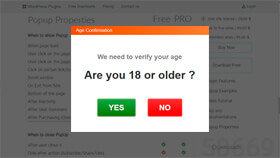 Age Verification or Restriction Popup