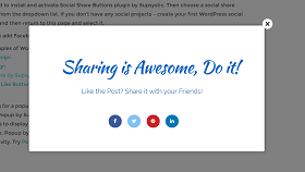 Popup with Social Buttons Plugin